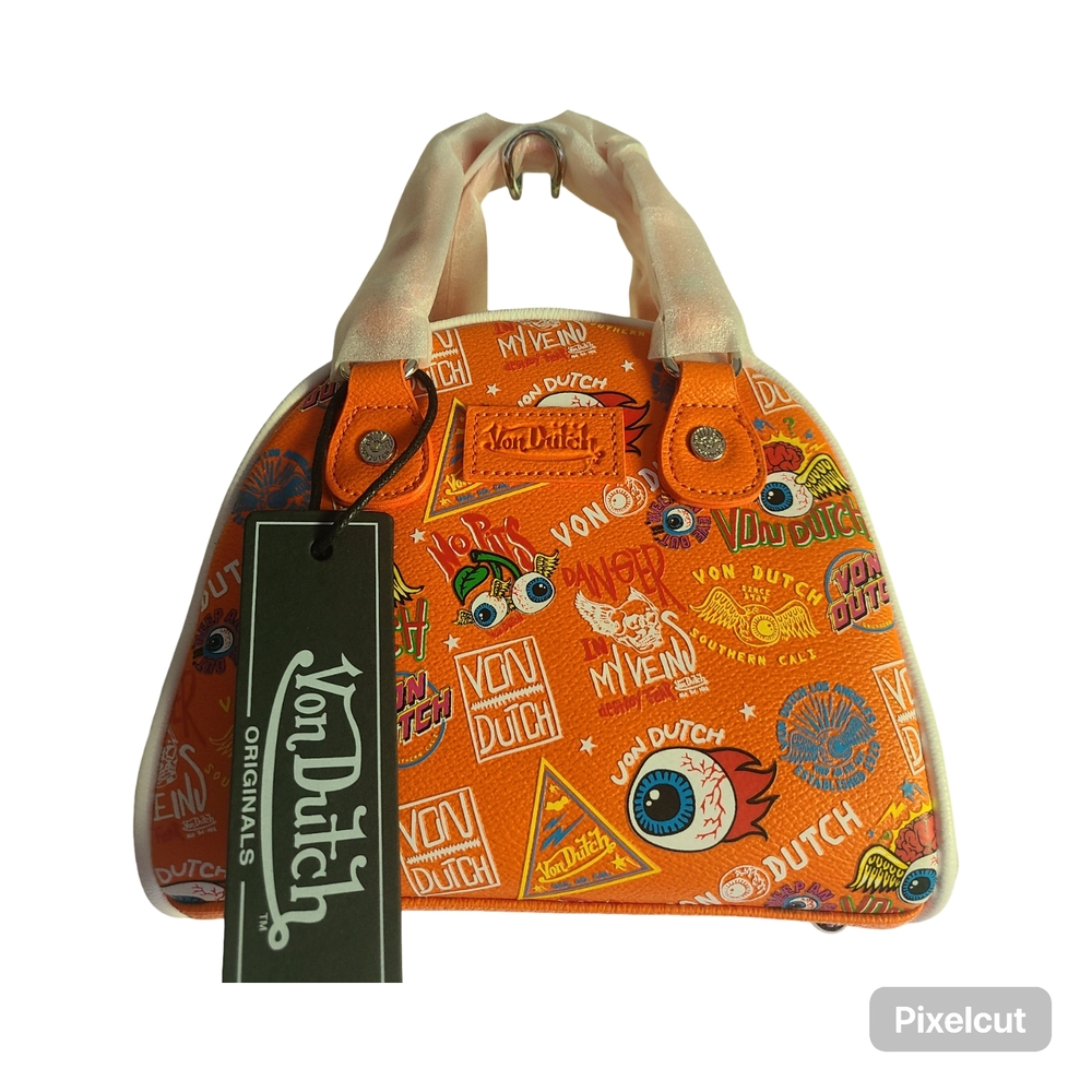 Von Dutch Jax Orange Small Bowling Crossbody